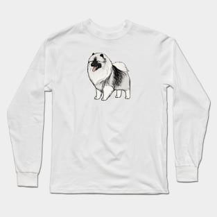 Keeshond Cartoon Dog Long Sleeve T-Shirt